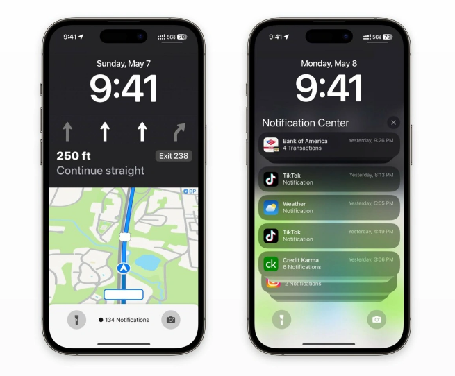 神木苹果维修服务分享iOS17锁屏地图导航半屏显示长什么样 